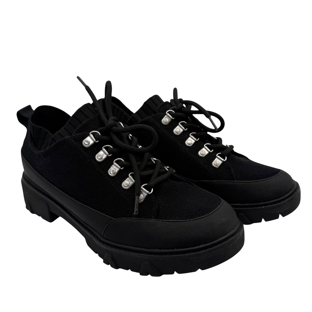 Dr Scholls Original Collection Womens Black Knit Platform Lug Sole Sneakers 9M